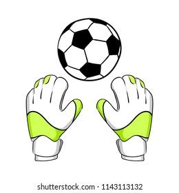 Goalkeeper Gloved Hands Holding Soccer Ball Stock Vector Royalty Free