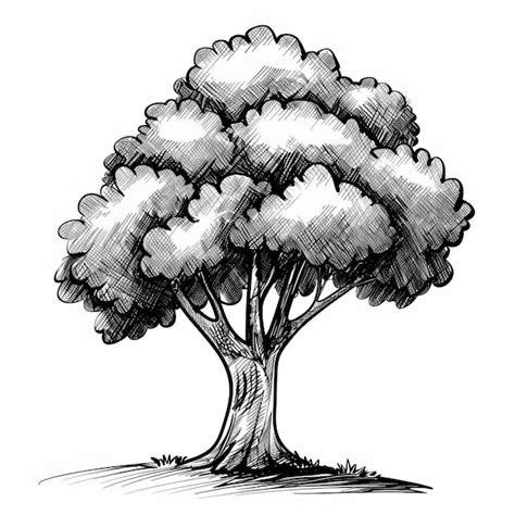 Dessin D Un Arbre Sur Fond Blanc Illustration Vectorielle Image