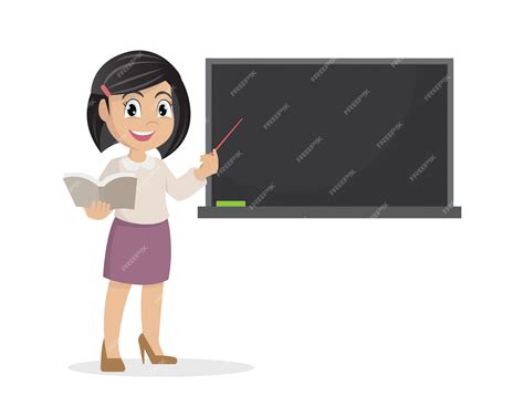 Premium Vector Girl In Teacher Teaching A Lesson On The Chalkboard