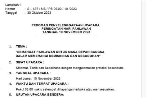 Inilah Kegiatan Dan Urutan Upacara Bendera Peringatan Hari Pahlawan