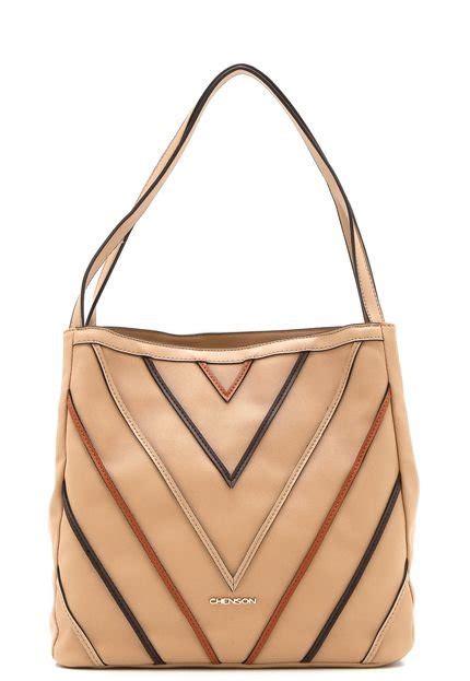 Bolsa Chenson Listras Nude Compre Agora Dafiti Brasil