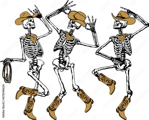 Fototapeta Dancing Skeletons Svg Howdy Skeleton Svg Christmas Cowboy