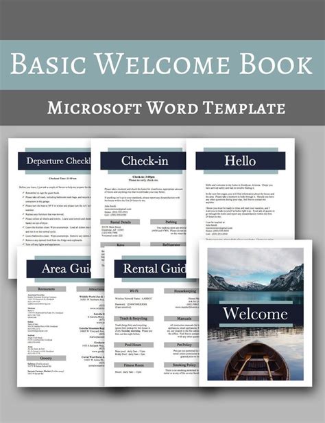 Basic Welcome Book 6 Page Ms Word File Vacation Home Etsy In 2021