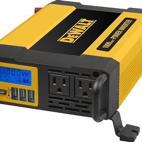 Dewalt Dxaepi1000 Power Inverter 1000w Car Converter With Lcd Display