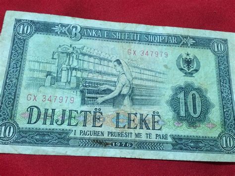 ALBANIA BANKNOTE 10 LEK 1976 ALBANIAN BANKNOTES DHJETE LEKE NOTE