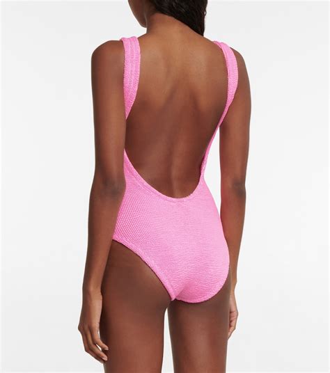 Square Neck Swimsuit In Pink Hunza G Mytheresa