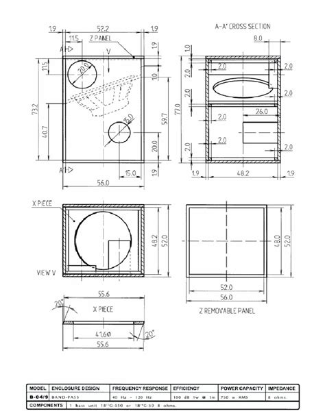 Planos Para Bafles Y Cajas Acústicas Serie B