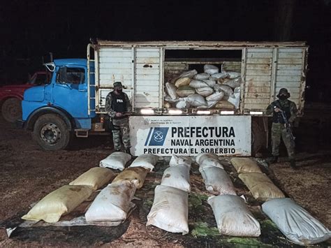 Contrabando de granos Prefectura secuestró casi 20 toneladas de soja