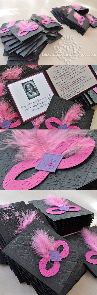 Cindy's Sweet Sixteen Masquerade Invitations - Handmade by Meda ...