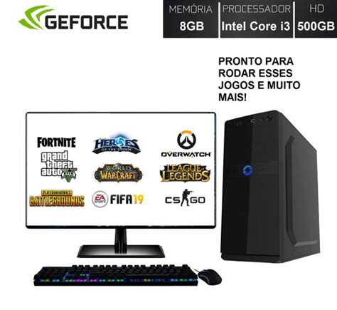 Computador Pc Gamer Completo Barato Monitor Led Hdmi Intel Core I