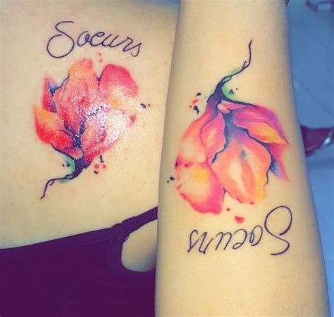 Belle tatouage belles soeurs Tatuagem minhas irmãs Watercolor