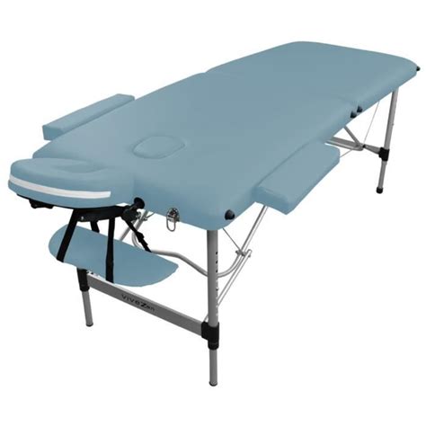 Table De Massage Pliante 2 Zones En Aluminium Vivezen Bleu Pastel