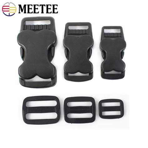 Meetee Plastic Release Buckles Tri Glide Slider Ring Bag Coleira De