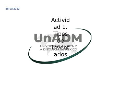 Linv U A Inventarios Activid Ad Tipos De Invent Arios