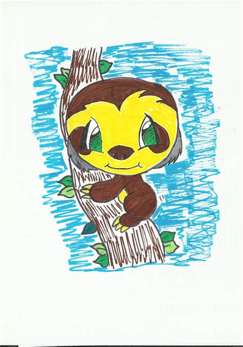 a cute sloth. Credits to youtube channel fun2draw. | Fun2draw, Cute ...