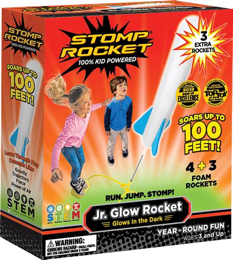 Jr Glow Stomp Rocket - 7 Rocket - PlayMatters Toys