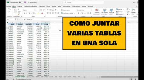 CÓMO APILAR O JUNTAR TABLAS QUE ESTÁN EN DISTINTAS HOJAS EN EXCEL EN