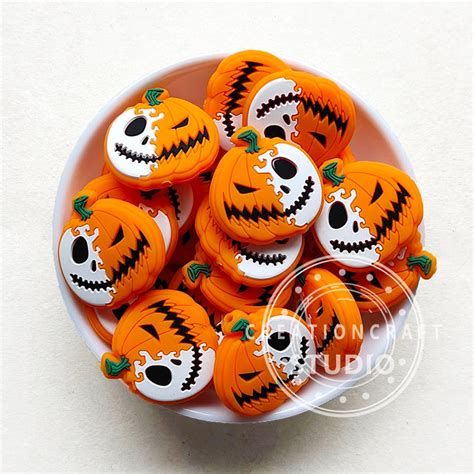 Halloween Pumpkin Silicone Beads Jack Olantern Silicone Beads