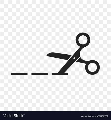 Scissors Cutting Line Icon Royalty Free Vector Image