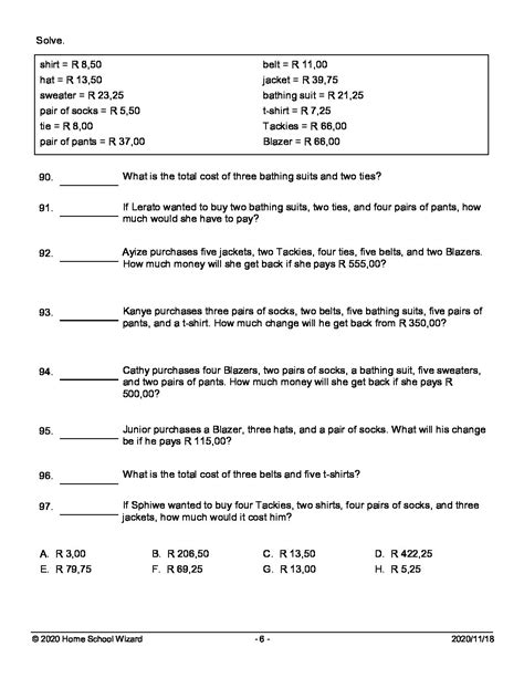 Grade Four Revision Papers