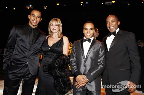 FIA Formula 1 World champion Lewis Hamilton with his family at 2008 FIA ...