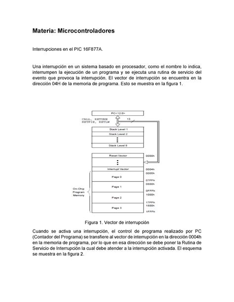 Interrupciones En C Para El PIC 16F877A Materia Microcontroladores