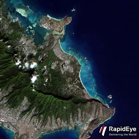 Satellite View Of Oahu - Beulah Sallyann