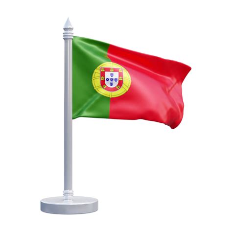 Portugal National Flag Set Illustration Or 3d Realistic Portugal Waving