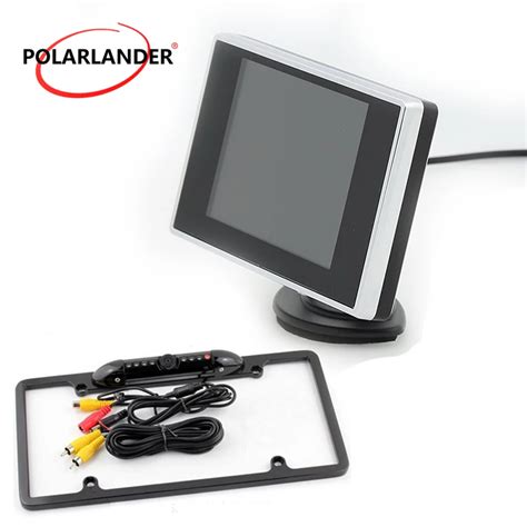 Auto TV Car USA license frame 3.5 inch car monitor LCD rear view ...