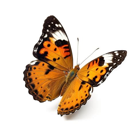 Borboleta aglais urticae em voo em uma geração de ai de fundo branco