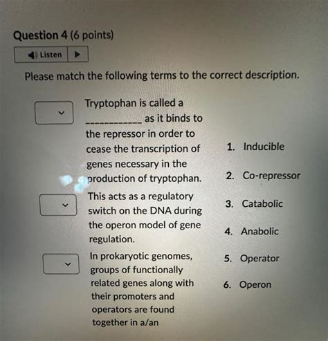 Solved Please match the following terms to the correct | Chegg.com