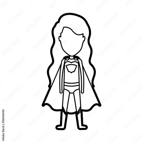 Girl Superhero Drawing Outline