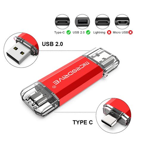 Двостороння флешка USB + Type-C Microdrive металева флешка для ...