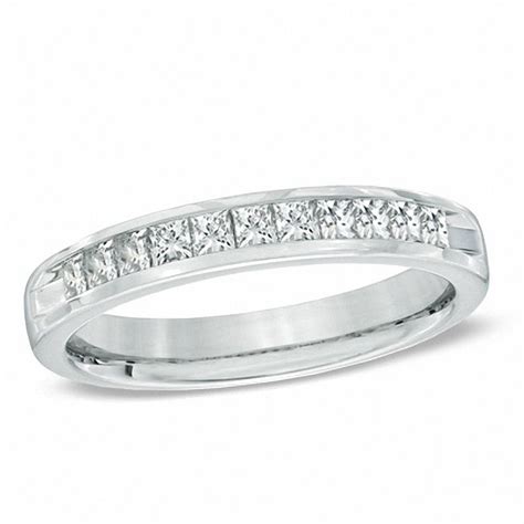 1/2 CT. T.W. Princess-Cut Diamond Band in 14K White Gold | Zales