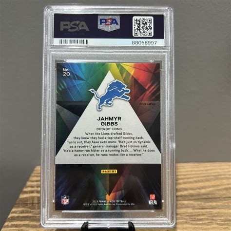 Panini Prizm Prizmatic No Huddle Disco Jahmyr Gibbs Psa Ebay