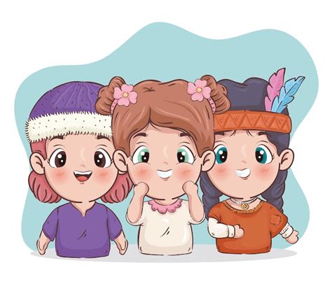 Premium Vector | A cartoon of three girls with different hair styles ...