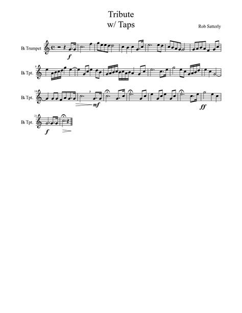 Tributew Taps Sheet Music For Trumpet Solo Download And Print In