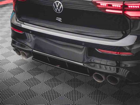 Maxton Central Rear Splitter Vw Golf R Mk Gloss Black For