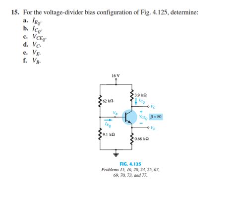 Solved For The Voltage Divider Bias Configuration Of Fig