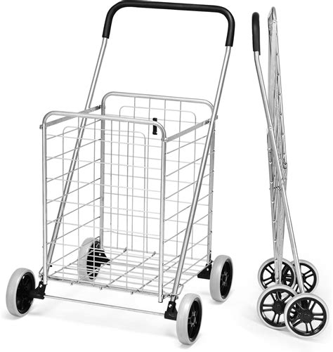TANGZON Folding Shopping Cart on Wheels, 83L Capacity Metal Grocery