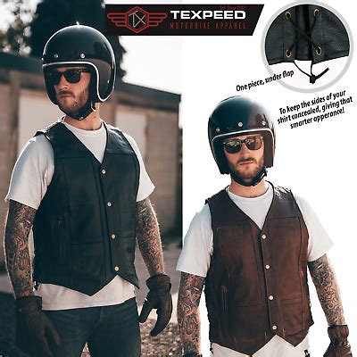 Mens Real Leather Waistcoat Motorbike Motorcycle Biker Genuine Gillet