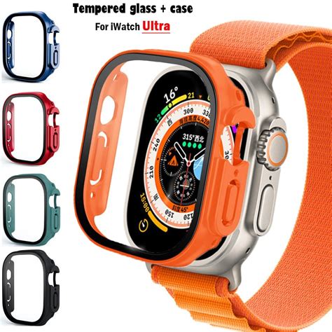 Купить Стекло + чехол для Apple Watch Ultra 49 мм, ремешок для умных ...