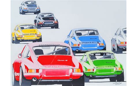 Porsche Carrera Rs Original Watercolor And Gouache By Jean Marc