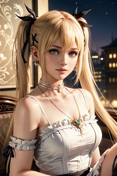 A Woman With Long Blonde Hair Sitting On A Chair In A Room Seaart Ai