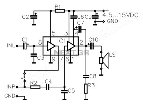 Simple Power Amplifier Circuit - Circuit Diagram