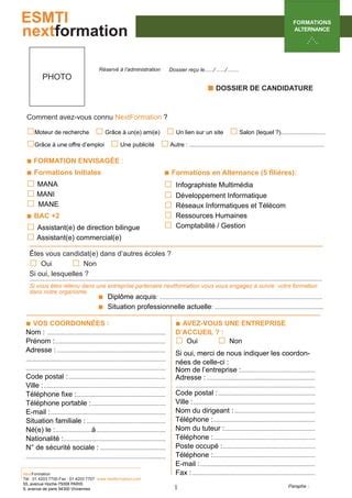 Esmti Candidature Formation Alternance Pdf