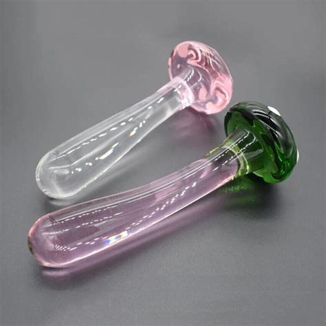 Crystal Anal Dildo Butt Plug Beads Glass Mushroom Vaginal Anus Expander Massager Eur