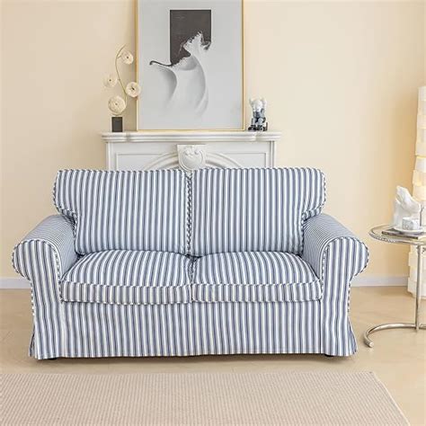 Amazon Maswond Navy Blue Stripe Ektorp Loveseat Cover Replacement