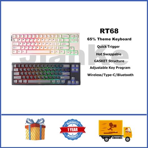 YUNZII RT68 Magnetic Keyboard 65 RGB Hot Swappable GASKET Quick Trigger Mechanical Gaming