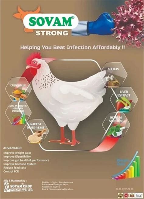 Powder Poultry Feed Additives Packaging Size 25 Kg Packaging Type